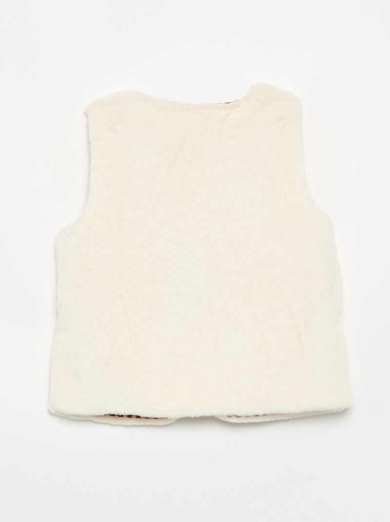 Mouwloos gilet van imitatiebont Biege - Kiabi