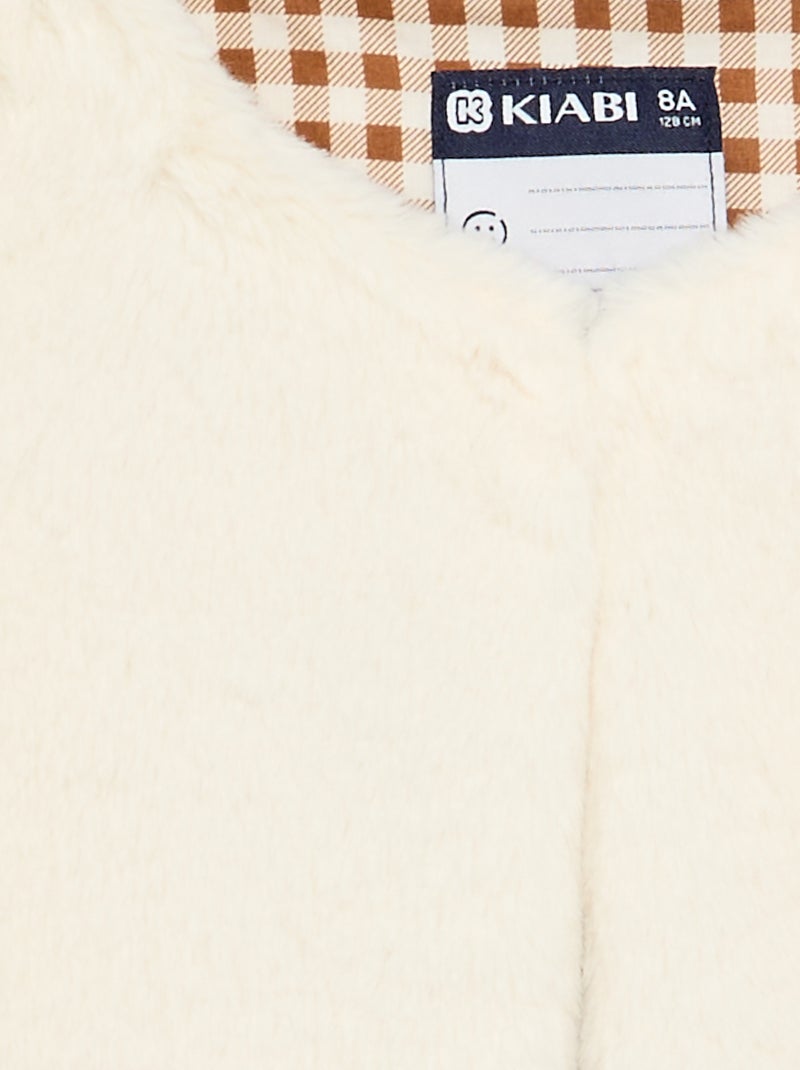 Mouwloos gilet van imitatiebont Biege - Kiabi