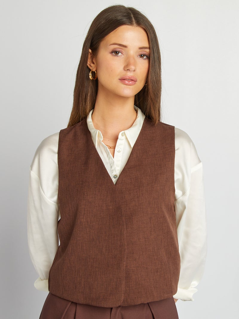 Mouwloos giletje BRUIN - Kiabi