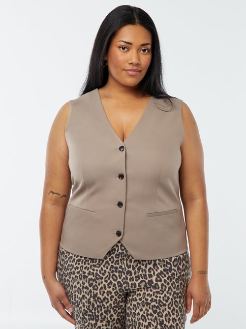 Mouwloos jasje met knoopsluiting - Kiabi