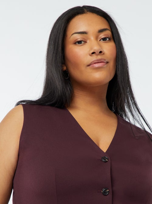 Mouwloos jasje met knoopsluiting - Kiabi