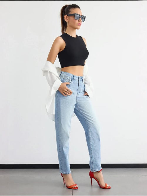 Mouwloos katoenen tanktopje met ronde hals hiccup - Kiabi