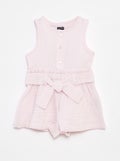 Mouwloos kort babypakje met knoopceintuur ROSE - Kiabi