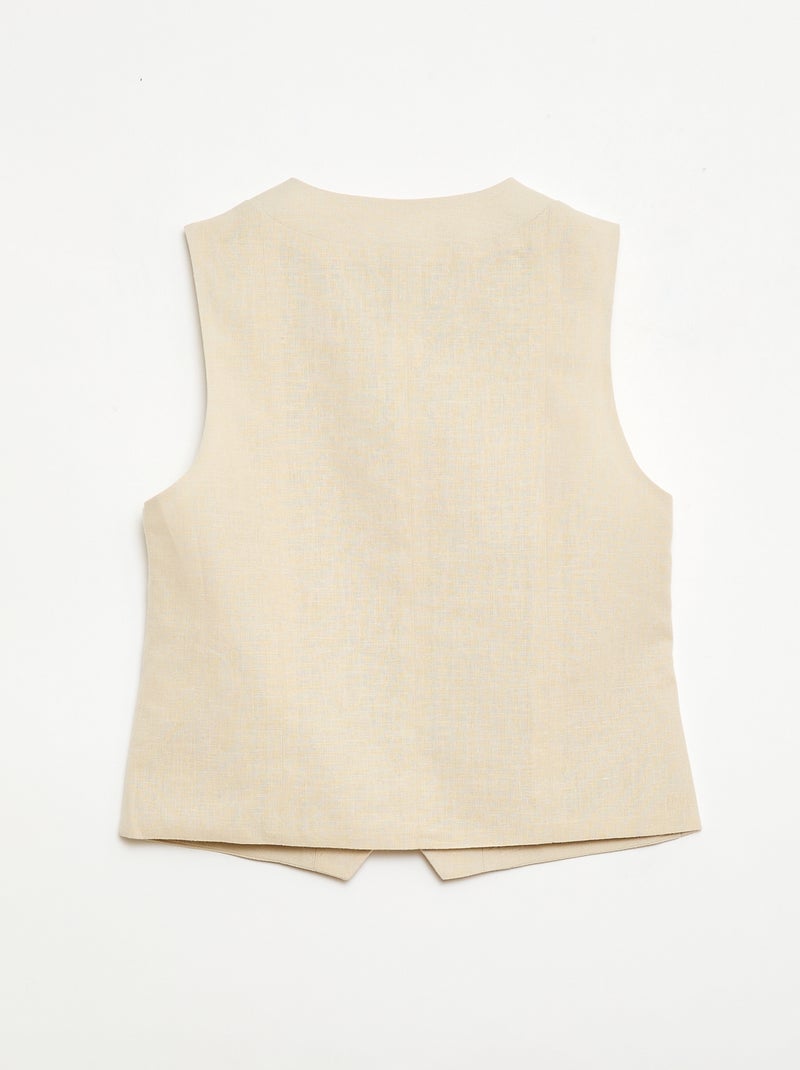 Mouwloos kostuumgilet Biege - Kiabi