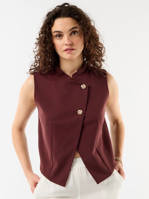 Mouwloos kostuumgilet met asymmetrische opening - Kiabi