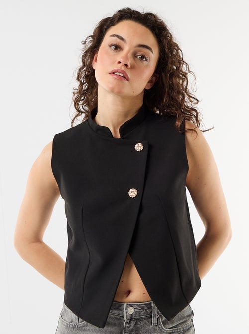 Mouwloos kostuumgilet met asymmetrische opening - Kiabi
