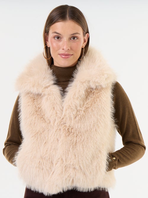 Mouwloos kostuumgilet van imitatiebont - Kiabi Mouwloos kostuumgilet van imitatiebont - Kiabi