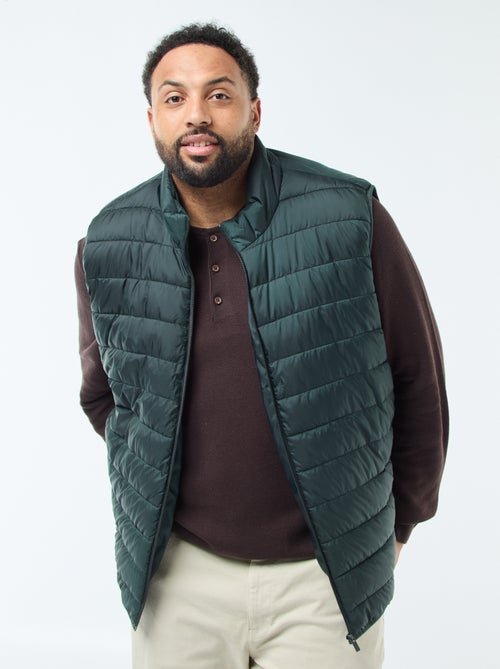 Mouwloos licht donsjack met opstaande kraag - Kiabi