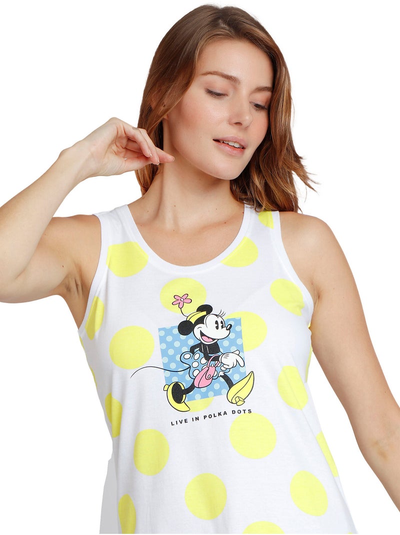 Mouwloos nachthemd polka dots disney Geel - Kiabi