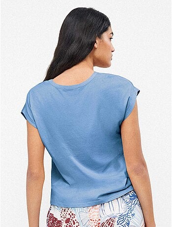 Mouwloos shirt in blauwe kleur