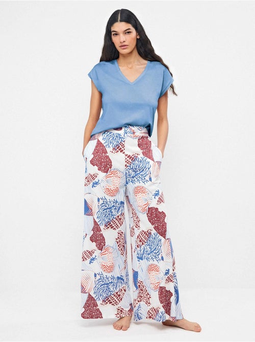 Mouwloos shirt in blauwe kleur - Kiabi
