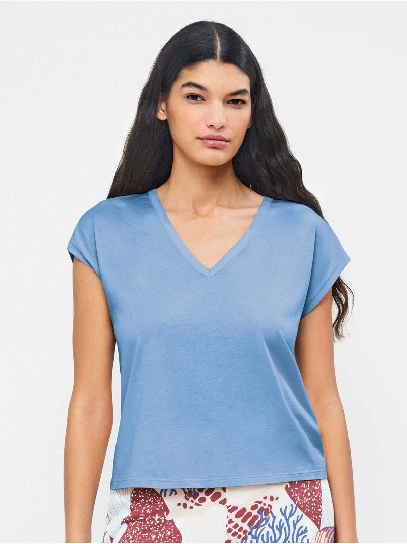 Mouwloos shirt in blauwe kleur Blauw - Kiabi