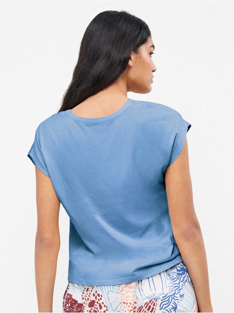 Mouwloos shirt in blauwe kleur Blauw - Kiabi