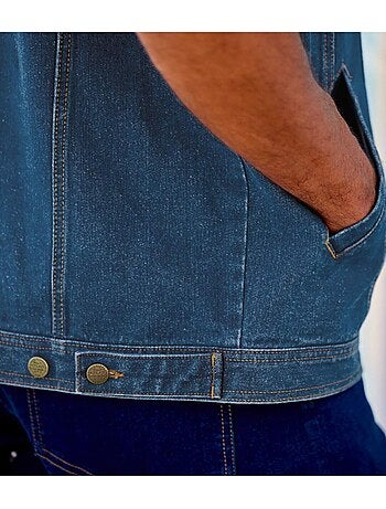 Mouwloos jack van zwart denim - atlas for men