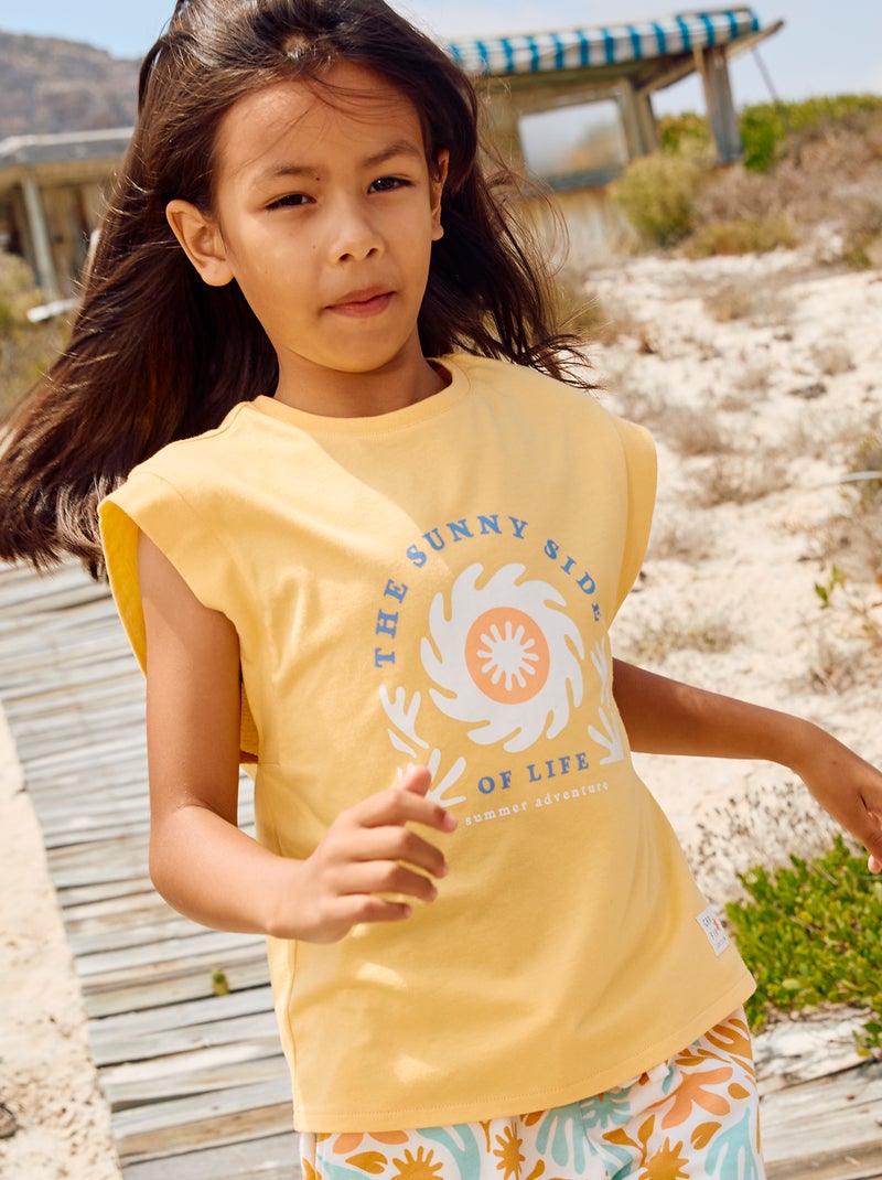 Mouwloos T-shirt - Grafik Edition GEEL - Kiabi