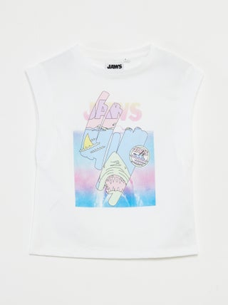 Mouwloos T-shirt 'Jaws'