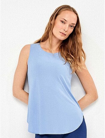 Mouwloos t-shirt met open rug