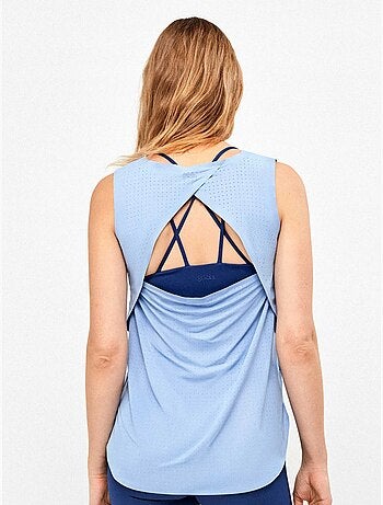 Mouwloos t-shirt met open rug
