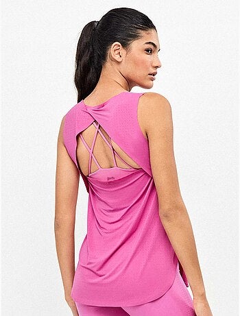 Mouwloos t-shirt met open rug