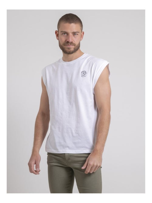 Mouwloos t-shirt met ronde hals van puur katoen, negak - Kiabi Mouwloos t-shirt met ronde hals van puur katoen, negak - Kiabi