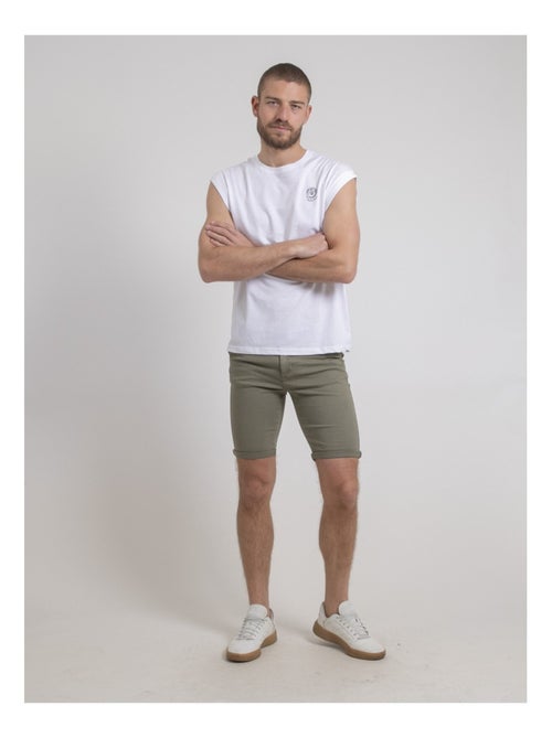 Mouwloos t-shirt met ronde hals van puur katoen, negak - Kiabi Mouwloos t-shirt met ronde hals van puur katoen, negak - Kiabi