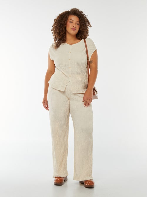 Mouwloos T-shirt met wafeltextuur - Kiabi