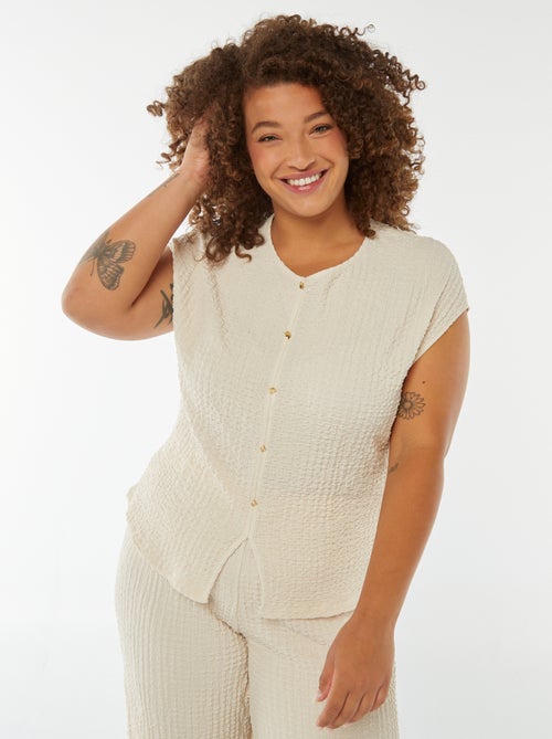 Mouwloos T-shirt met wafeltextuur - Kiabi