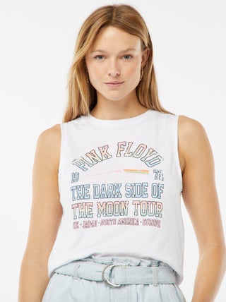 Mouwloos T-shirt 'Pink Floyd'