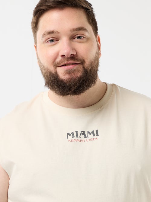 Mouwloos T-shirt van bedrukt katoen - Kiabi