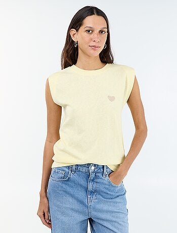 Mouwloos T-shirt van jerseytricot