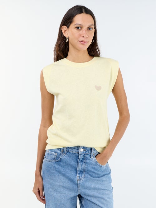 Mouwloos T-shirt van jerseytricot - Kiabi