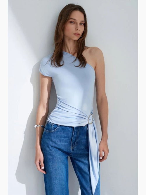 Mouwloos top asymmetrisch met strikdetail dilvin - Kiabi