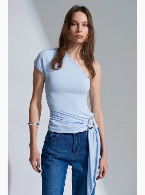 Mouwloos top asymmetrisch met strikdetail dilvin - Kiabi