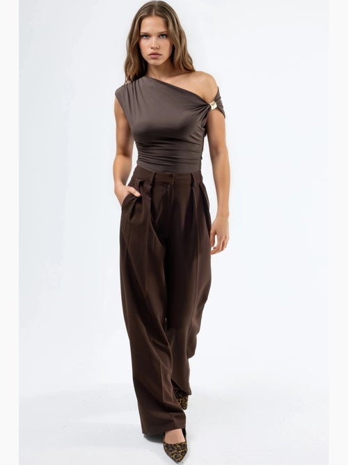 Mouwloos top asymmetrische halslijn accessoire detail hiccup - Kiabi