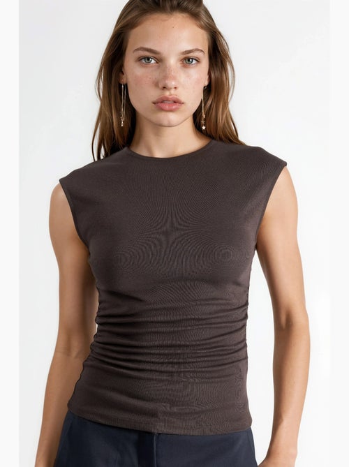 Mouwloos top drapering ronde hals busem - Kiabi