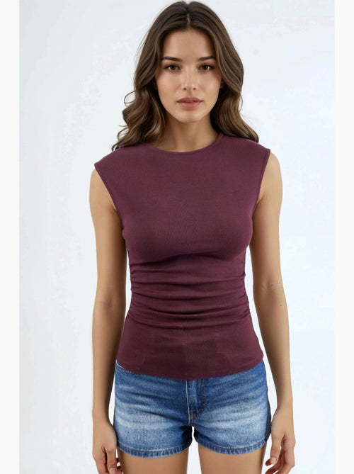 Mouwloos top drapering ronde hals busem - Kiabi