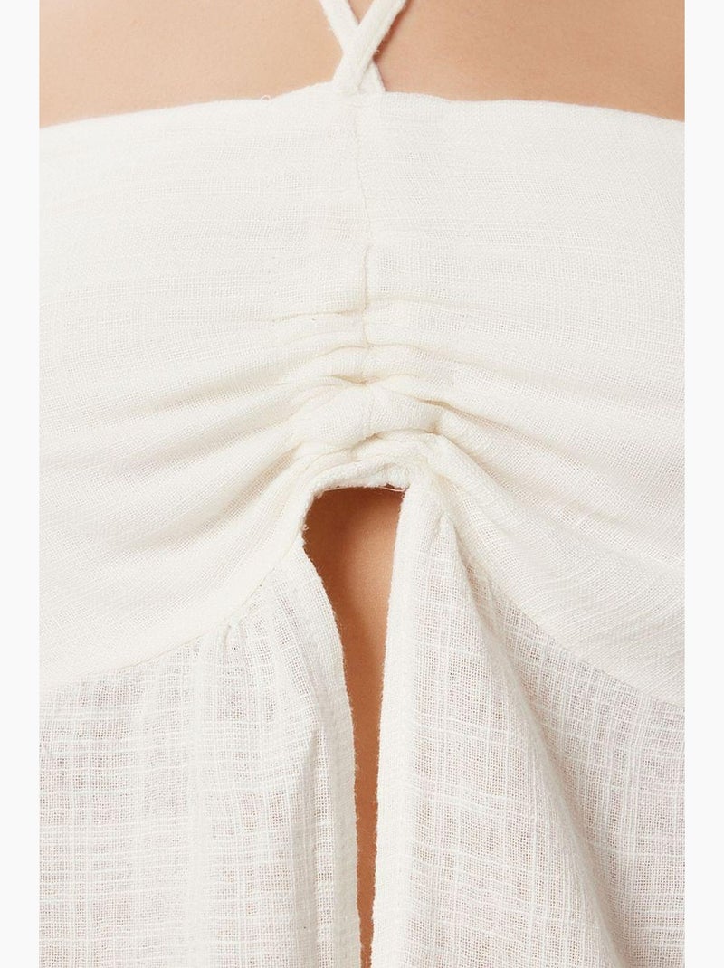 Mouwloos top katoen off-shoulder halternek istanbul Ivoor - Kiabi