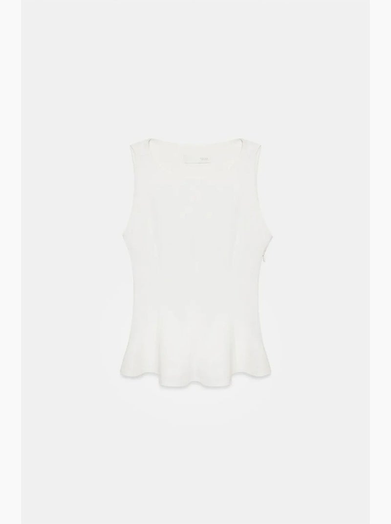 Mouwloos top van crêpe met peplum dilvin Wit - Kiabi