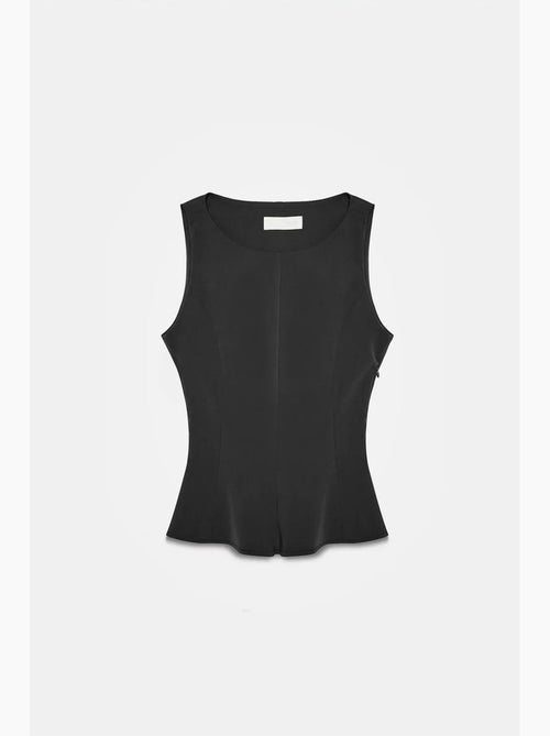Mouwloos top van crêpe met peplum dilvin - Kiabi Mouwloos top van crêpe met peplum dilvin - Kiabi