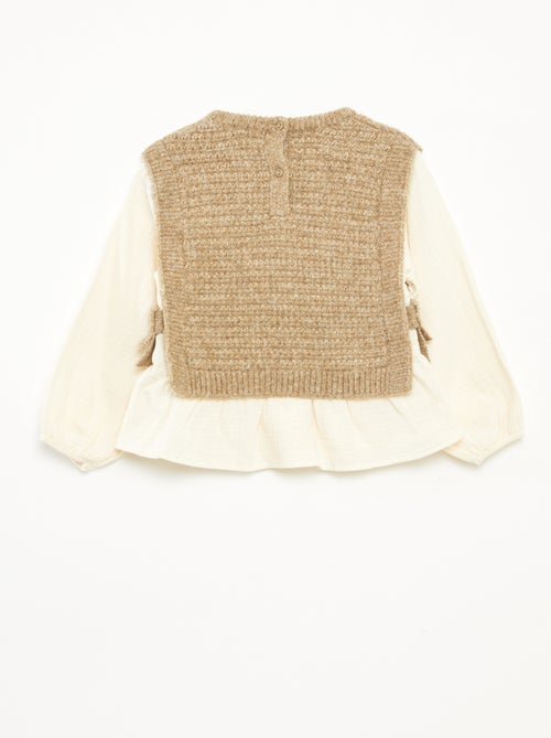 Mouwloos truitje en bloesje - 2-in-1 - Kiabi