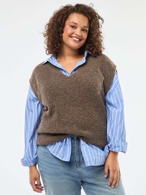 Mouwloos truitje van fijngebreid tricot - Kiabi