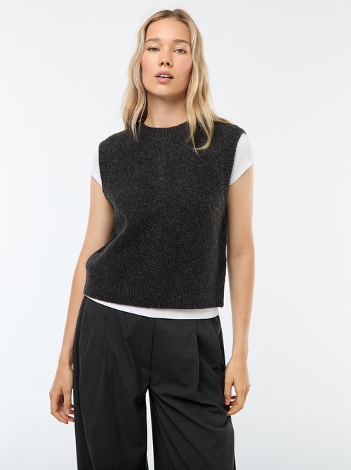 Mouwloos truitje van fijngebreid tricot - Kiabi