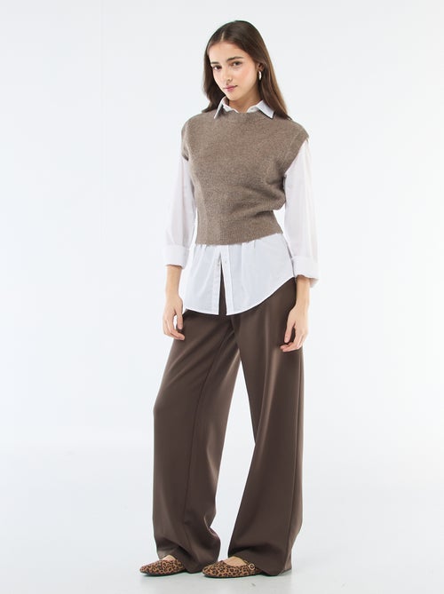 Mouwloos truitje van warm tricot - Kiabi