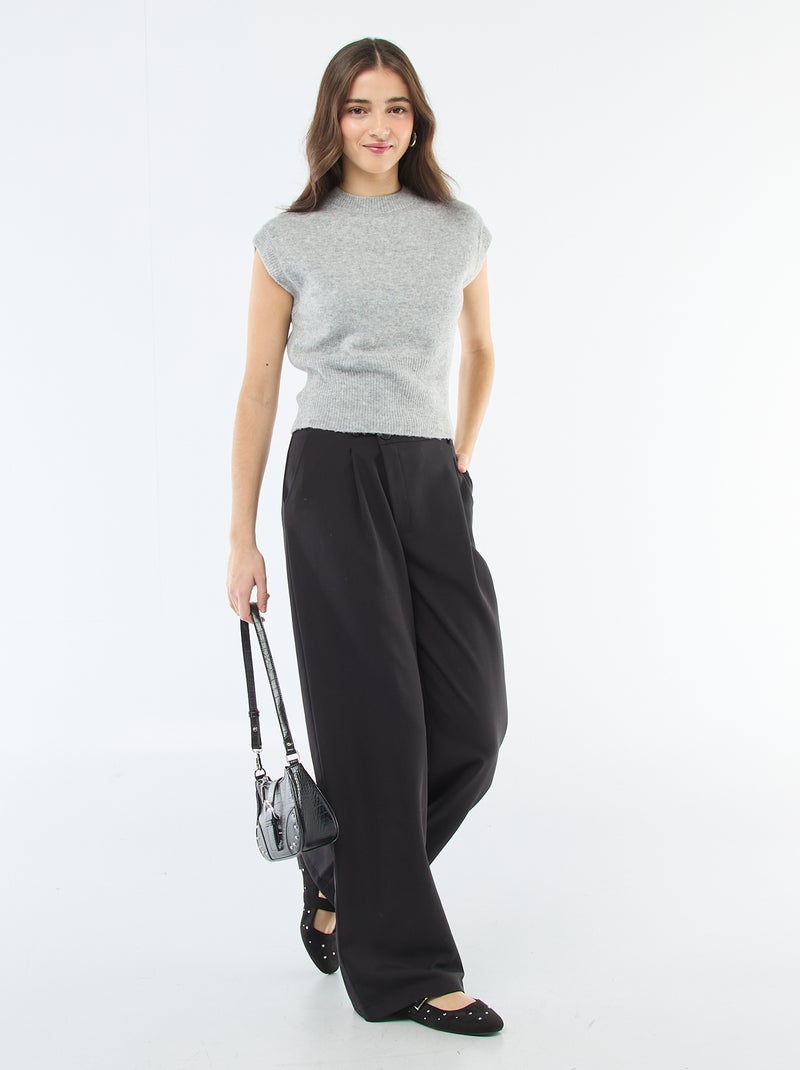 Mouwloos truitje van warm tricot Grijs - Kiabi