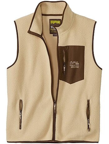 Mouwloos vest in sherpa - atlas for men