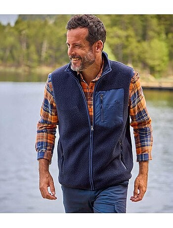 Mouwloos vest in sherpa - atlas for men