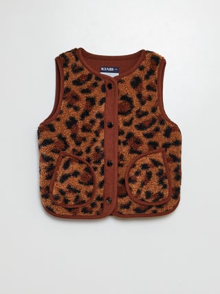 Mouwloos vest met imitatieschapenvacht