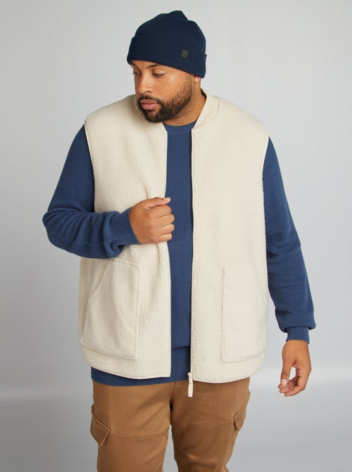 Mouwloos vest met imitatieschapenvacht - Kiabi