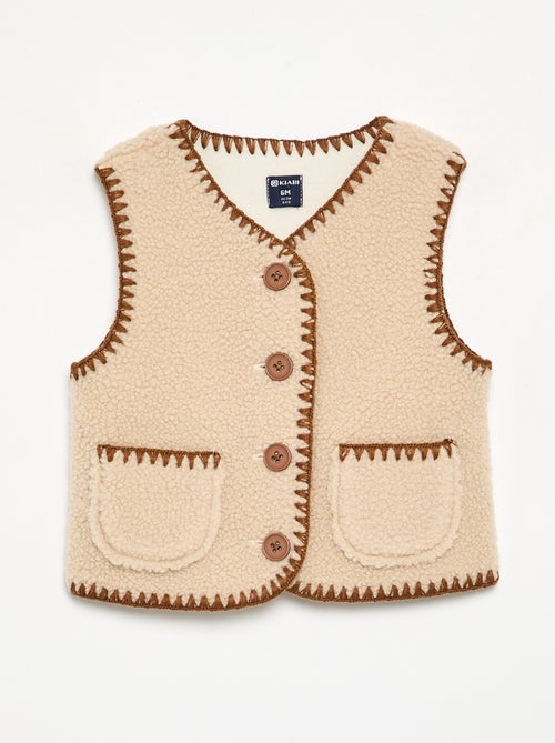 Mouwloos vest met schapenvachteffect - Kiabi
