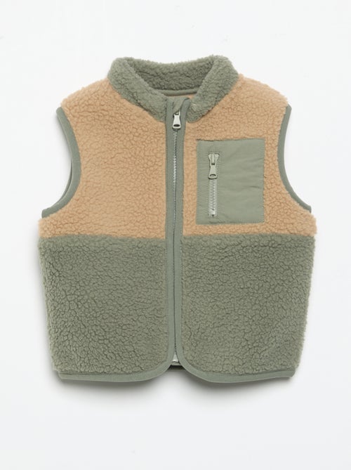 Mouwloos vest met schapenvachteffect - Kiabi